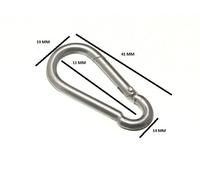 Gancio A Molla Snap Carabiner 4Mm 5/32 Bzp Confezione Da 100