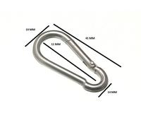 Gancio A Molla Snap Carabiner 4Mm 5/32 Bzp Confezione Da 2