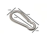 Gancio A Molla Snap Carabiner 5Mm 3/16 ZP Confezione Da 20