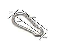 Gancio A Molla Snap Carabiner 5Mm 3/16 ZP Confezione Da 40