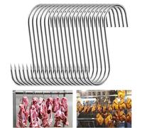 Gancio a S in acciaio inox, 20 pezzi (3.0 cmx15 cm) di alta qualità, gancio per affumicatura, gancio per macellaio, gancio da cucina, gancio per carne per cucina, barbecue e carne