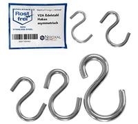 Gancio a S in acciaio INOX asimmetrico, antiruggine V2A, diametro 8 mm, spessore 67 mm, lunghezza per appendere, fissare e decorare