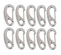 Gancio a scatto in acciaio inox 304, a forma di uovo, chiusura a molla multifunzione, per escursioni, campeggio, cintura, chiusura rapida, 10 pezzi/5 pezzi/2 pezzi (10 pezzi)