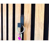 Gancio a scatto super resistente a forma di L-Shape, per pannelli acustici, stampato in 3D, no drill, no screw, colore nero (12 mm)