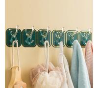 Gancio a Striscia Lunga, Gancio a Striscia Lunga in Plastica Adesiva Resistente Montato a Parete, Non Cade, Facile da Installare, Resistente Senza Tracce per la (GREEN)