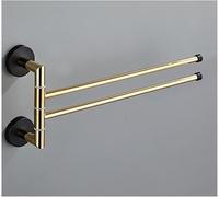 Gancio A Torre di Perforazione/portasciugamani in Ottone, Portasciugamani Bagno Braccio Oscillante Portasciugamani Organizzatore in Acciaio Inossidabile Lucido Rotazione Silenzi, Gold-a-2rod, 38cm