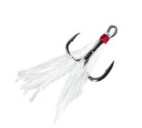 Gancio a traliccio con scanalatura a sangue in piuma di nichel nero, 10 pezzi, in acciaio ad alto tenore carbonio rivestito in nano titanio fili riflettenti(12#)