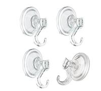 Gancio a Ventosa,4 Pack Gancio a Ventosa Trasparente 3 kg Resiliente Ventosa Trasparente Cucina Bagno Ventosa Murale Ganci Ella Tazza di Aspirazione Senza Foratura per Ghirlanda Porta Serratura