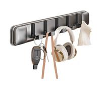 Gancio a ventosa, appendiabiti pieghevole, 5 x 6 x 2 cm, 1 ventosa, adatto per cucina e bagno o altri oggetti per migliorare la funzionalità della tua casa (grigio 5 ganci)