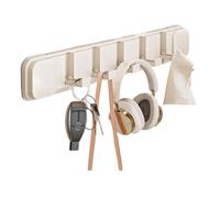 Gancio a ventosa, appendiabiti pieghevole, 5 x 6 x 2 cm, 1 ventosa, adatto per cucina e bagno o altri oggetti per migliorare la funzionalità della tua casa (bianco 5 ganci)