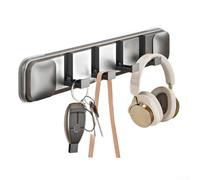 Gancio a ventosa pieghevole progettato per contenere asciugamani, borse saldamente sulle porte, nessuna perforazione richiesta, risparmio di spazio e per l'organizzazione quotidiana (grigio 4 ganci)