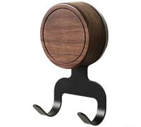 Gancio a ventosa senza trapano, resistente, per bagno e cucina, impermeabile, anima in legno di noce massiccio, stile vintage, carico forte (1 pezzo)