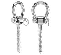 Gancio a vite 180°, 125 mm, robusto gancio per altalena con cuscinetti, in acciaio inox, per travi in legno, gancio da soffitto, parco giochi, yoga, corda, sedia, sacco di sabbia, 2 pezzi/250 kg