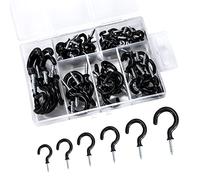 Gancio a Vite per Rivestimento, 70 Pezzi Ganci a Soffitto a Parete Avvitabili della Metallocon Rivestimento in Plastica, per Appendere Tazza da Tè, Pianta, Luce, Chiave, Uso Interno e Esterno