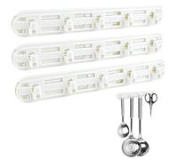 Gancio Adesivo Appendini Adesivi Ganci Adesivi Muro, Gancio Portaoggetti Estensibile Dimensioni Compatte Ganci in Fila Ideale per Riporre Oggetti in Spazi Ristretti Bianco Confezione da 3 Pezzi