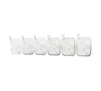 Gancio adesivo - Cappellatura | Ganci adesivi pesanti | Adesivi montati a parete 6 ganci | NESSUN PROCESSO PVC Spazio di salvataggio di ganci da parete per guardaroba, porta, cucina, camera da letto,