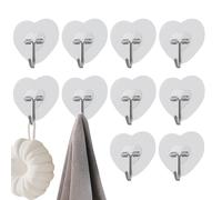 Gancio adesivo, ganci adesivi per asciugamani, a forma di cuore, trasparenti, per chiavi di casa, doccia, miglioramento della porta della cucina e del bagno