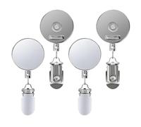 Gancio adesivo per asciugamano - 4 pezzi Gancio a rimbalzo automatico con corda retrattile da 65 cm, clip per asciugamano retrattile autoadesivo senza trapano e supporto per clip per strofinaccio chia