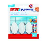 Gancio Adesivo Tesa Powerstrips Piccolo B.co 6,0 Confezione 3 Pezzi