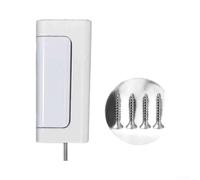 Gancio antitempesta in metallo plastica interno serratura porta (bianco-2 | Protezione secondaria, nessuna foratura necessaria, lunghezza 90 mm, metallo robusto, per camera da letto e soggiorno