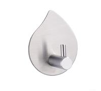 Gancio appendiabiti da parete in acciaio inossidabile 304 a forma di goccia d'acqua, progettato per bagni, montaggio con punzonatura per una tenuta sicura su piastrelle, vetro, metallo e pareti in