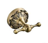 Gancio appendiabiti in ottone in stile antico con base decorativa in bronzo per bagno e soggiorno, soluzione hardware a parete per un'organizzazione efficiente