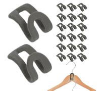 Gancio appendiabiti per grucce | 20 ganci antiscivolo floccati | Piccoli triangoli della stanza, clip appendiabiti, ganci di prolunga per appendiabiti per il guardaroba