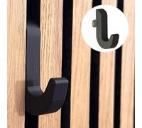 Gancio appendiabiti singolo curvo a scatto super forte per pannelli acustici, senza trapano, installazione senza viti, nero opaco, supporta fino a 5 kg, stampa 3D (15 mm)