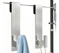 Gancio Asciugamani per Porta Doccia 2 Pezzi Appendiabiti per Abiti da Bagno | Adatto per Vetro da 10 mm Oltre la Porta della Doccia Appendiabiti per Cucina, Camper, Corona, Vestiti, Dormitorio