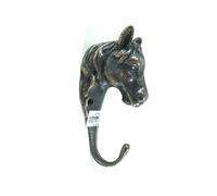 Gancio attaccapanni in ottone anticato portabriglie forma di testa di cavallo