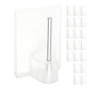 Gancio autoadesivo per bastone, 20 x trasparente, misura 24 x 16.5 mm, ganci per tenda, ganci per zanzariere, gancio adesivo per tende a finestra, aggancio per bastoni su finestre in PVC, curtain hook