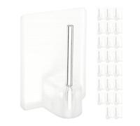 Gancio autoadesivo per bastone, 24 pz, Trasparenti, misura 25 x 17 mm, ganci per tenda, ganci per zanzariere, gancio adesivo per tende a finestra, aggancio per bastoni su finestre in PVC, curtain hook
