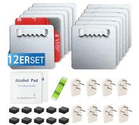 Gancio autoadesivo per immagini 12 pz Appendere quadri senza forare Supporto per immagini fino a 4 kg per gancio adesivo per quadri pesanti Supporto per specchi Sospensione a parete in vetro acrilico
