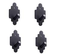 Gancio Da Bagno Autoadesivo Confezione Da 4 In Acciaio Inox Senza Fori Da 8,5CM Per Porta Dietro Il Bagno E La Cucina - Nero
