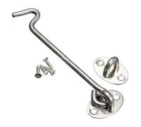 Gancio da cabina e chiusura a occhiello in acciaio inossidabile | Argento 3-8 pollici 10 pezzi for porte e: chiusura for la privacy(8 Inch)