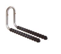 Gancio da muro dritto doppio Ø 20 mm 300 mm rivestito nero Nero