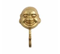 Gancio Da Parete Decorativo In Ottone A Forma Di Buddha Che Ride, Oro