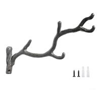 Gancio da parete in ghisa progettato come un ramo di un albero per decorazioni rustiche per interni ed esterni, estetica vintage con costruzione solida