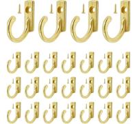 Gancio da parete in lega di zinco con gancio singolo per appendere cappelli, asciugamani, chiavi, sciarpe, gioielli, con fori preforati per un montaggio sicuro su pareti o porte (dorato)