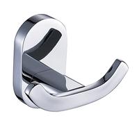 Gancio da parete in ottone massiccio con moderna finitura cromata, per accappatoio e asciugamano, accessorio da bagno, rif. 7113