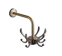Gancio Da Parete Pieghevole Moderni Appendiabiti Ingresso Muro Ganci Appendi Accappatoio Bagno, Utensili Cucina, Chiave, Abiti, Cappelli, Asciugamani, Borse, Con 5 Gancio Girevole, Bronze