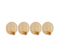 Gancio da Parete, Pratico Gancio Autoadesivo in PET 4 pz. Senza Traccia per il Bagno (ambra)