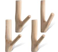 Gancio da Parete Vintage in Vero Legno Naturale con Rami di un Albero Set di Ganci Fatti a Mano a Parete, Ganci di Aspirazione Forti Adesivi Decorativi Rustici in Legno(Larghezza 2-3 cm) (4)