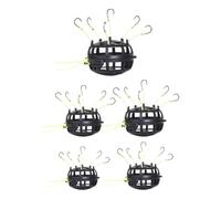 Gancio da pesca a gabbia con fondo inverso, gabbia galleggiante a 360°, ami da pesca a gabbia per esche a molla, 6 ami a molla per esche a molla, ami da pesca trappola, compatibile con polvere e