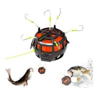 Gancio da pesca a gabbia con fondo inverso, trappola a molla galleggiante a 360° con 6 ganci per carpa, pesce gatto e tilapia, in plastica ABS resistente e acciaio inossidabile (10#)