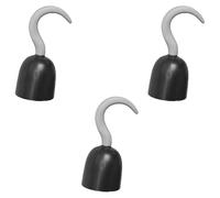 Gancio da pirata a forma di mano - Confezione da 3 - gancio argento con protezione nera - Adulti Uomo Donna Buccaneer Swashbuckler Talk Like A Pirate Day Halloween Costume Accessorio