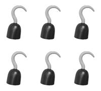 Gancio da pirata a forma di mano - Confezione da 6 - gancio argento con protezione nera - Adulti Uomo Donna Buccaneer Swashbuckler Talk Like A Pirate Day Halloween Costume Accessorio