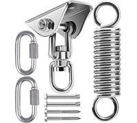 Gancio da soffitto con molla oscillante girevole a 360°, resistente in acciaio inox, fino a 450 kg, gancio per altalena, sacco da boxe, asciugamano da yoga