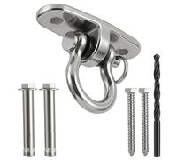 Gancio da soffitto per carichi pesanti, gancio a dondolo, supporto da soffitto, altalena, sacco da boxe, con cuscinetti a sfera a 360°, supporto in acciaio inox, con punta per travi in legno, cemento