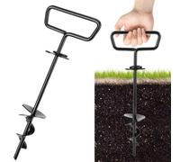 Gancio da terra per cani, pesante, per cani, ancoraggio a terra per cani fino a 99 lbs, per campeggio, spiaggia, prato e cortile (nero)